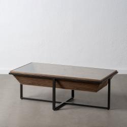 MESA CENTRO NATURAL-NEGRO MADERA-METAL 120 X 60 X 43,50 CM
