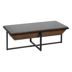 MESA CENTRO NATURAL-NEGRO MADERA-METAL 120 X 60 X 43,50 CM