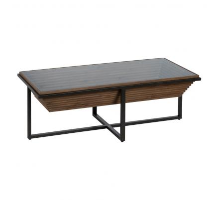 MESA CENTRO NATURAL-NEGRO MADERA-METAL 120 X 60 X 43,50 CM