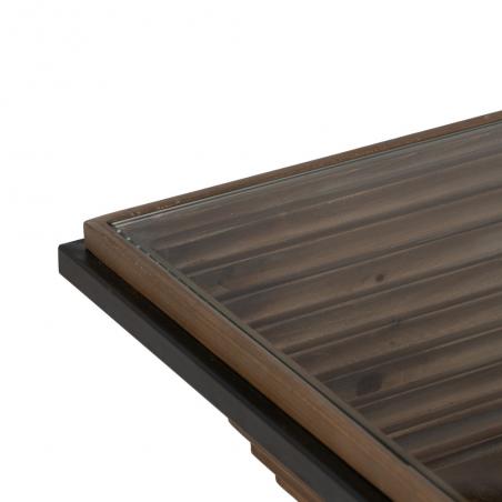 MESA CENTRO NATURAL-NEGRO MADERA-METAL 120 X 60 X 43,50 CM