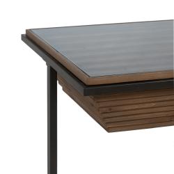 MESA CENTRO NATURAL-NEGRO MADERA-METAL 120 X 60 X 43,50 CM