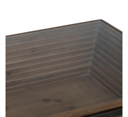 MESA CENTRO NATURAL-NEGRO MADERA-METAL 120 X 60 X 43,50 CM