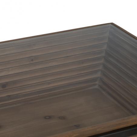 MESA CENTRO NATURAL-NEGRO MADERA-METAL 120 X 60 X 43,50 CM