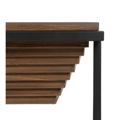 MESA CENTRO NATURAL-NEGRO MADERA-METAL 120 X 60 X 43,50 CM