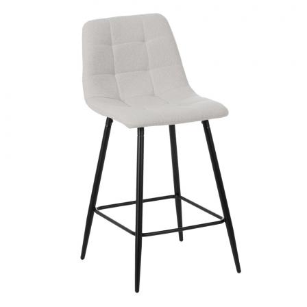 TABURETE CREMA TEJIDO-METAL SALÓN 45 X 55 X 92 CM