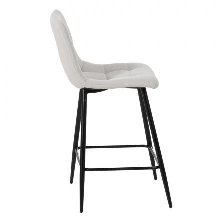 TABURETE CREMA TEJIDO-METAL SALÓN 45 X 55 X 92 CM
