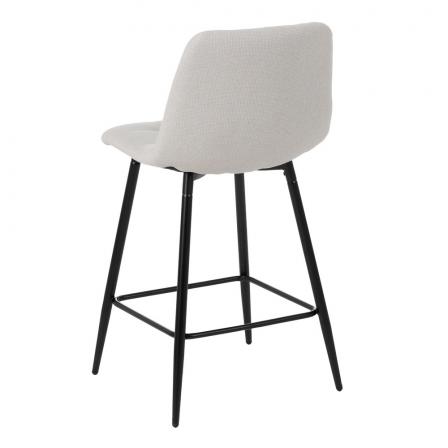 TABURETE CREMA TEJIDO-METAL SALÓN 45 X 55 X 92 CM