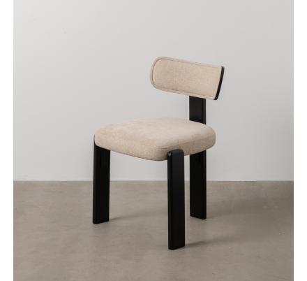 SILLA NEGRO-BLANCO MADERA 52 X 53 X 77 CM