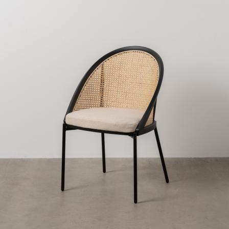 SILLA NEGRO-NATURAL ACERO / PLÁSTICO 54 X 49 X 82,30 CM