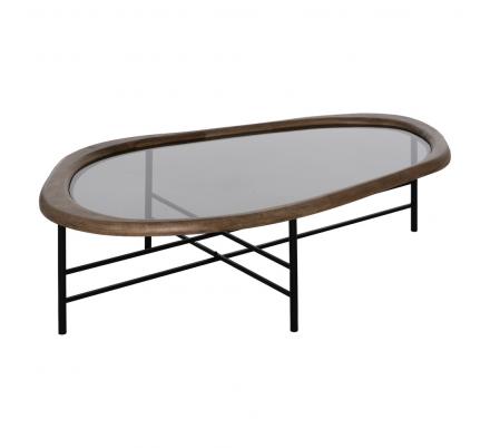 MESA CENTRO NATURAL-NEGRO MADERA-METAL 120 X 69 X 33 CM