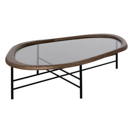 MESA CENTRO NATURAL-NEGRO MADERA-METAL 120 X 69 X 33 CM