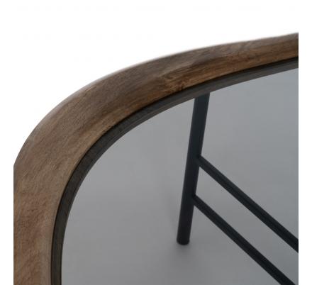 MESA CENTRO NATURAL-NEGRO MADERA-METAL 120 X 69 X 33 CM