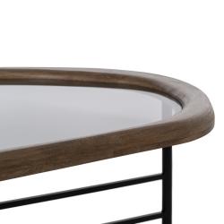 MESA CENTRO NATURAL-NEGRO MADERA-METAL 120 X 69 X 33 CM