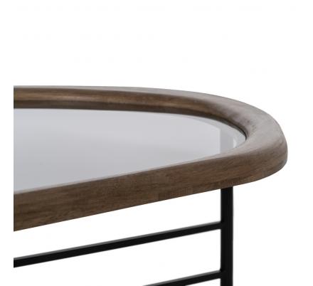 MESA CENTRO NATURAL-NEGRO MADERA-METAL 120 X 69 X 33 CM
