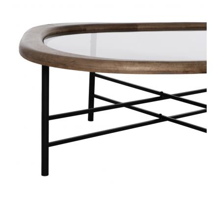 MESA CENTRO NATURAL-NEGRO MADERA-METAL 120 X 69 X 33 CM