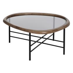 MESA CENTRO NATURAL-NEGRO MADERA-METAL 76 X 81 X 38 CM