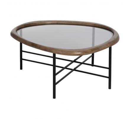 MESA CENTRO NATURAL-NEGRO MADERA-METAL 76 X 81 X 38 CM