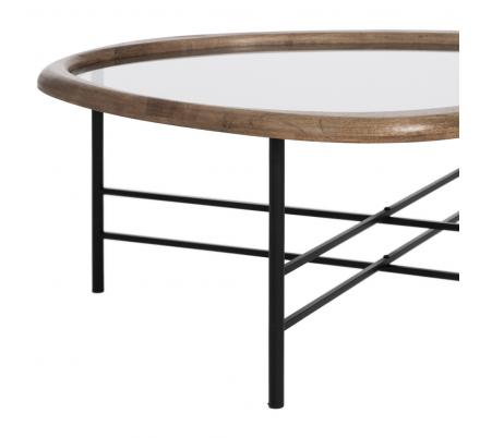 MESA CENTRO NATURAL-NEGRO MADERA-METAL 76 X 81 X 38 CM