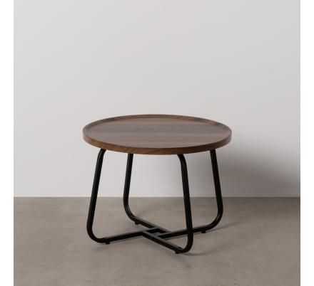 MESA CENTRO MARRÓN DM-METAL SALÓN 50 X 50 X 38 CM