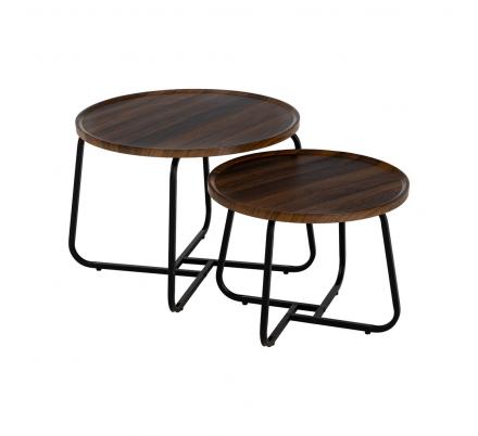 MESA CENTRO MARRÓN DM-METAL SALÓN 50 X 50 X 38 CM
