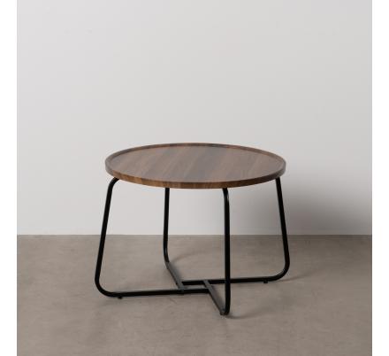 MESA CENTRO MARRÓN DM-METAL SALÓN 60 X 60 X 45 CM