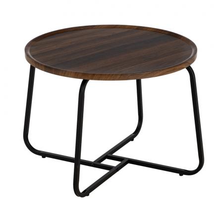 MESA CENTRO MARRÓN DM-METAL SALÓN 60 X 60 X 45 CM