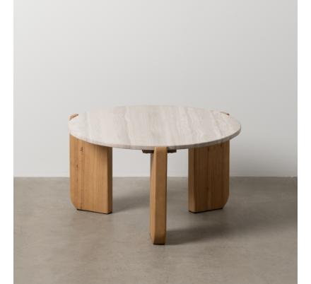 MESA CENTRO NATURAL-BLANCO MÁRMOL/MADERA 72,50 X 70 X 40 CM