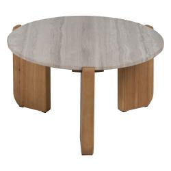 MESA CENTRO NATURAL-BLANCO MÁRMOL/MADERA 72,50 X 70 X 40 CM