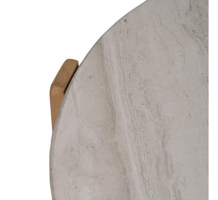 MESA CENTRO NATURAL-BLANCO MÁRMOL/MADERA 72,50 X 70 X 40 CM