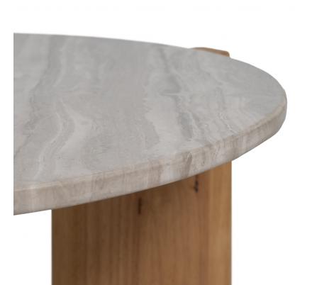 MESA CENTRO NATURAL-BLANCO MÁRMOL/MADERA 72,50 X 70 X 40 CM