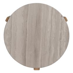 MESA CENTRO NATURAL-BLANCO MÁRMOL/MADERA 72,50 X 70 X 40 CM