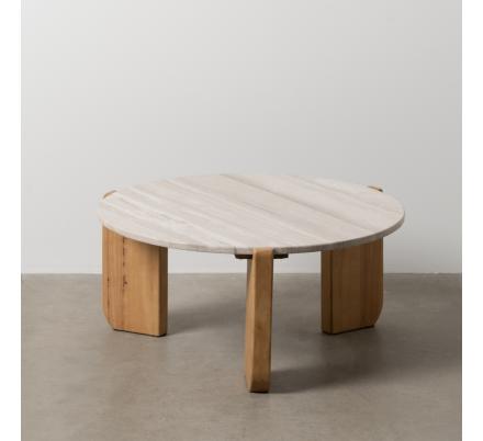 MESA CENTRO NATURAL-BLANCO MÁRMOL/MADERA 83 X 80 X 37 CM