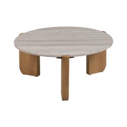 MESA CENTRO NATURAL-BLANCO MÁRMOL/MADERA 83 X 80 X 37 CM