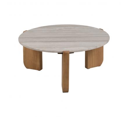 MESA CENTRO NATURAL-BLANCO MÁRMOL/MADERA 83 X 80 X 37 CM