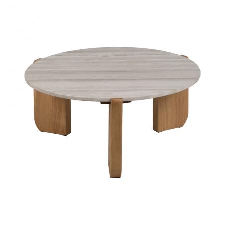 MESA CENTRO NATURAL-BLANCO MÁRMOL/MADERA 83 X 80 X 37 CM