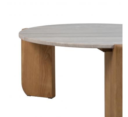 MESA CENTRO NATURAL-BLANCO MÁRMOL/MADERA 83 X 80 X 37 CM