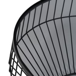 S/2 MESA CENTRO NEGRO METAL-CRISTAL 73 X 73 X 40 CM