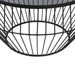 S/2 MESA CENTRO NEGRO METAL-CRISTAL 73 X 73 X 40 CM