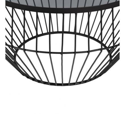 S/2 MESA CENTRO NEGRO METAL-CRISTAL 73 X 73 X 40 CM