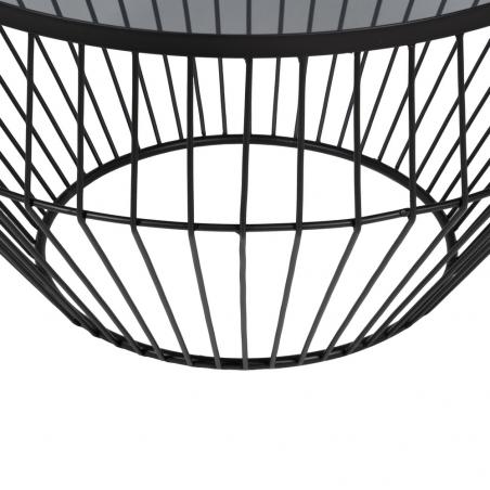 S/2 MESA CENTRO NEGRO METAL-CRISTAL 73 X 73 X 40 CM