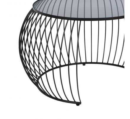 S/2 MESA CENTRO NEGRO METAL-CRISTAL 89 X 80 X 51 CM