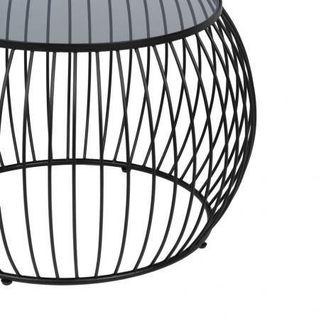 S/2 MESA CENTRO NEGRO METAL-CRISTAL 89 X 80 X 51 CM