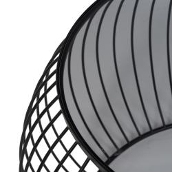 S/2 MESA CENTRO NEGRO METAL-CRISTAL 89 X 80 X 51 CM