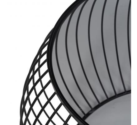 S/2 MESA CENTRO NEGRO METAL-CRISTAL 89 X 80 X 51 CM