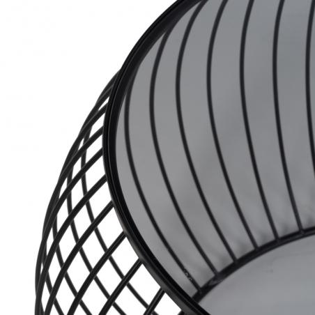 S/2 MESA CENTRO NEGRO METAL-CRISTAL 89 X 80 X 51 CM