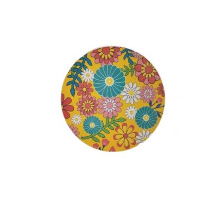 PLATO AMARILLO FLORES  20CM