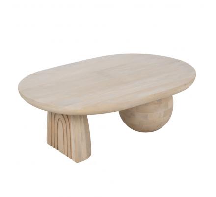 MESA CENTRO BLANCO MADERA DE MANGO SALÓN 107 X 71 X 38 CM