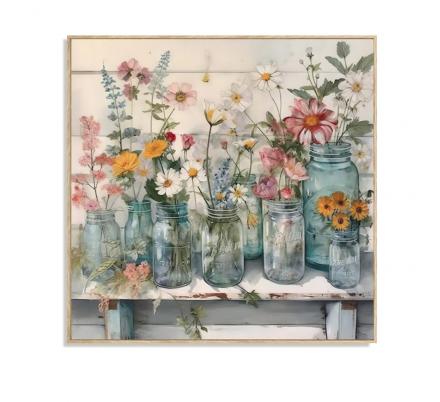 LIENZO 40 x 40 FLORES SILVESTRES