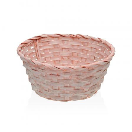 CESTA REDONDA ROSA DE 23 CM DE DIAMETRO