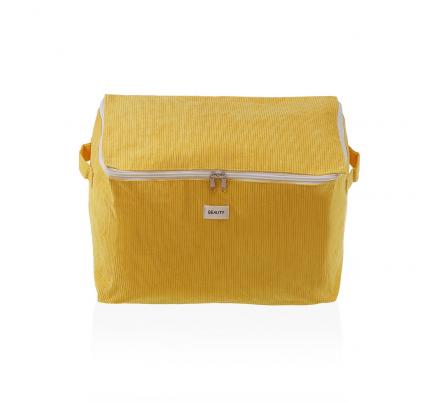 CAJA ALMACENAMIENTO CORDUROY AMARILLA  M